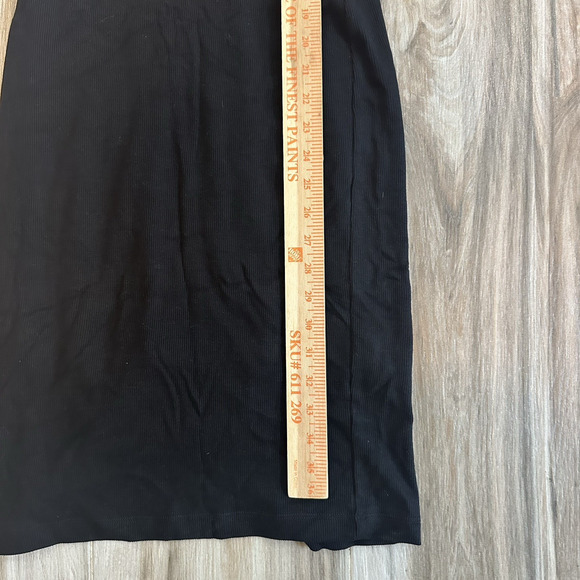Marine Layer Lexi Rib Daytime Midi Dress Black Size Medium Casual Minimalist - Picture 9 of 9